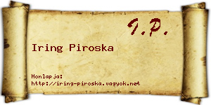 Iring Piroska névjegykártya