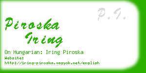 piroska iring business card